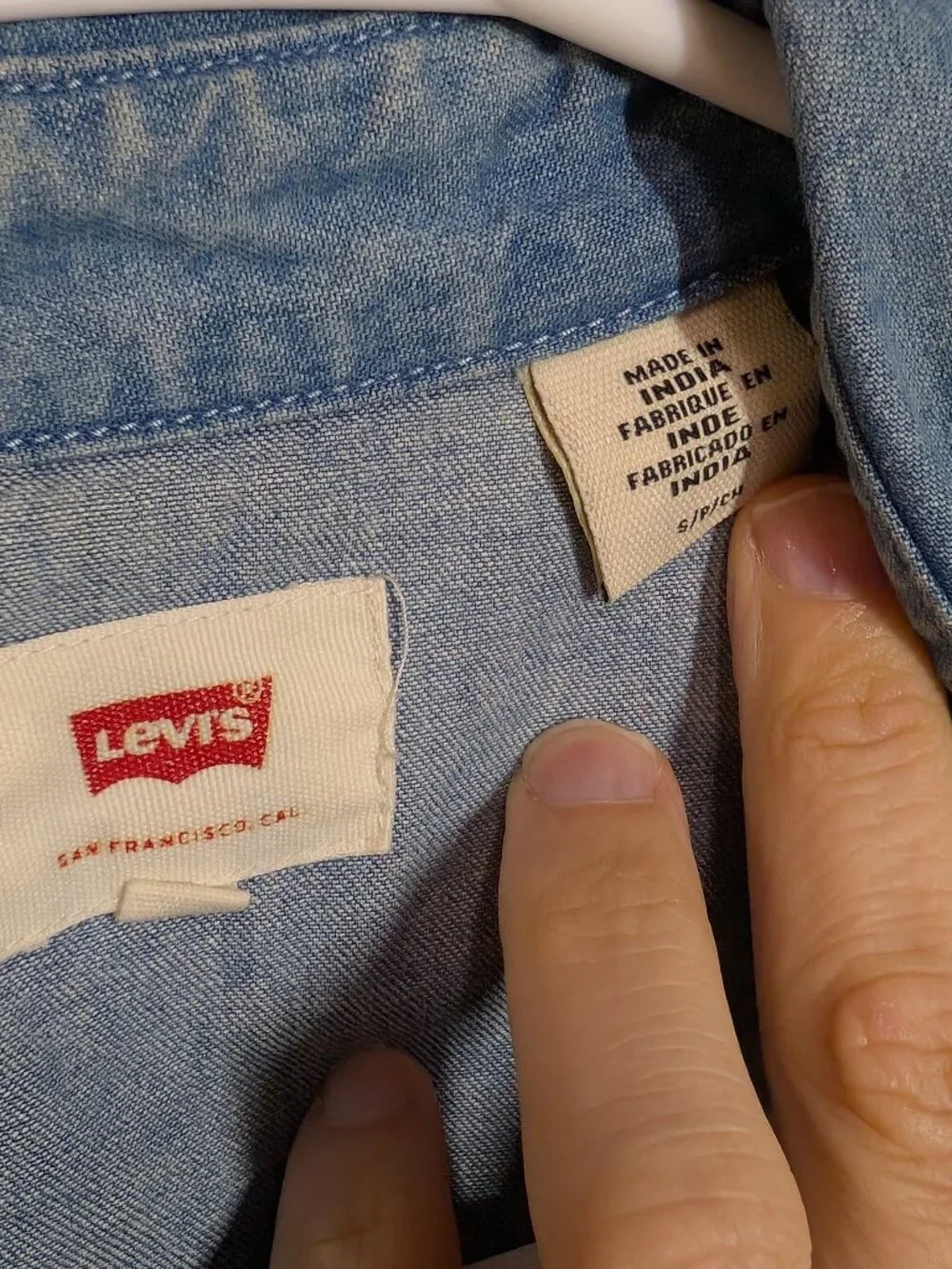 Levi’s Light Wash Short Sleeve Denim Western Shirt Size Small